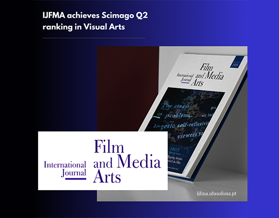 O International Journal of Film and Media Arts alcança classificação Q2 no campo das Artes Visuais